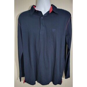 Zimmerli Shirt Mens  Long Sleeve Polo Swiss First Cotton Large Black